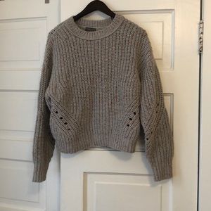 Cropped Balloon sleeve sweater